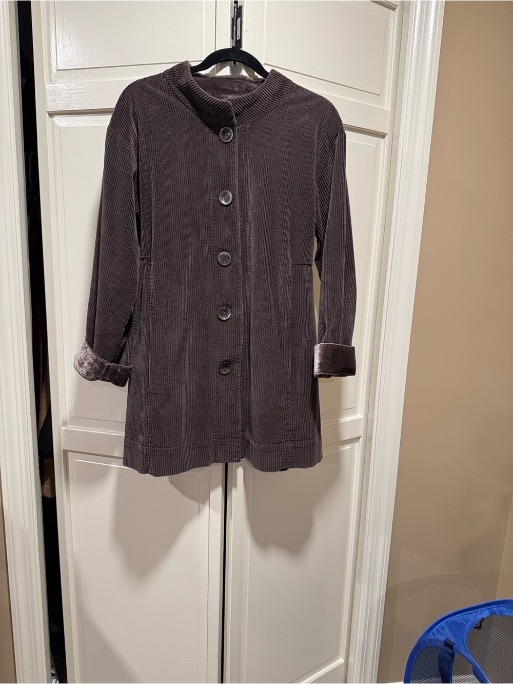 Women's Corduroy Button-Front Swing Coat